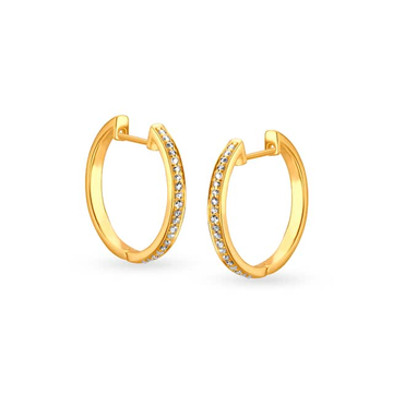 916 Yellow Gold Daily Wear Design Earrings