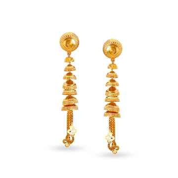 Gold Yellow Divine Design Earrings