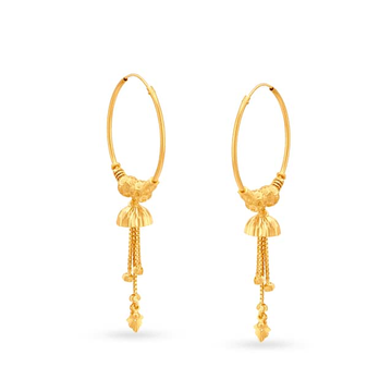 916 Yellow Gold Dazzling Design Earrings
