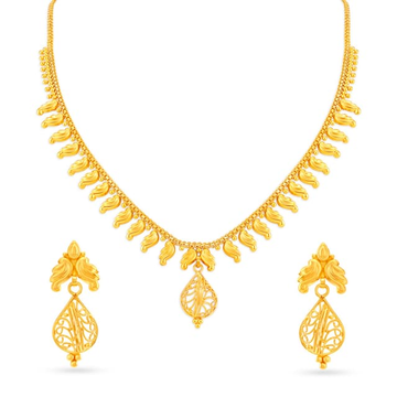 22k Gold Divine Design Necklace Set