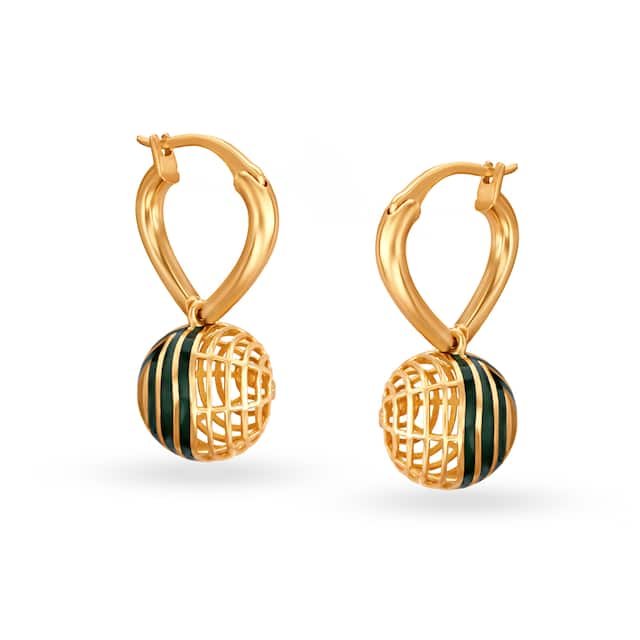 916 Yellow Gold Delicate Design Earrings