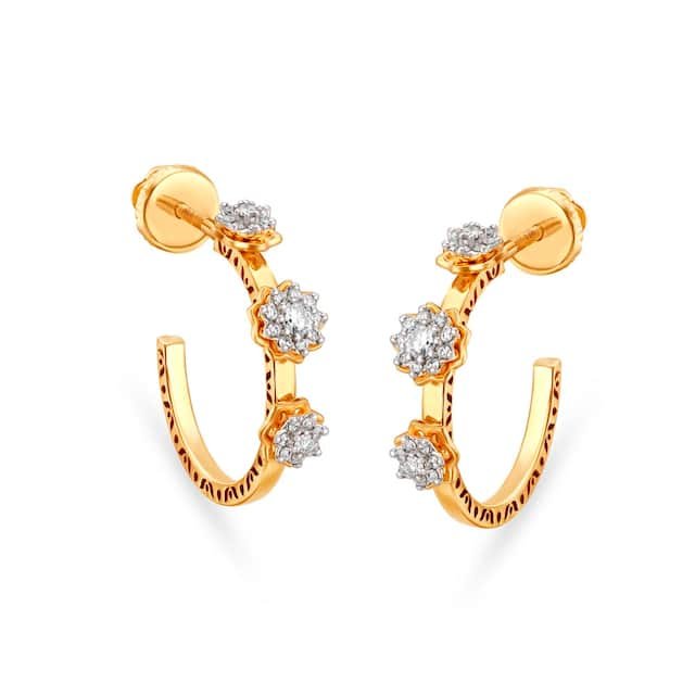 916 Yellow Gold Handmade Design Earrings